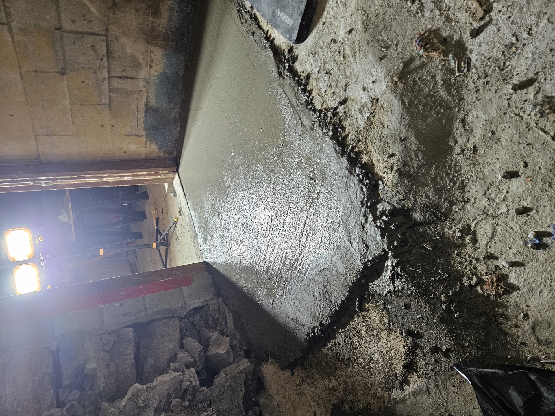 Finished cement work after pour