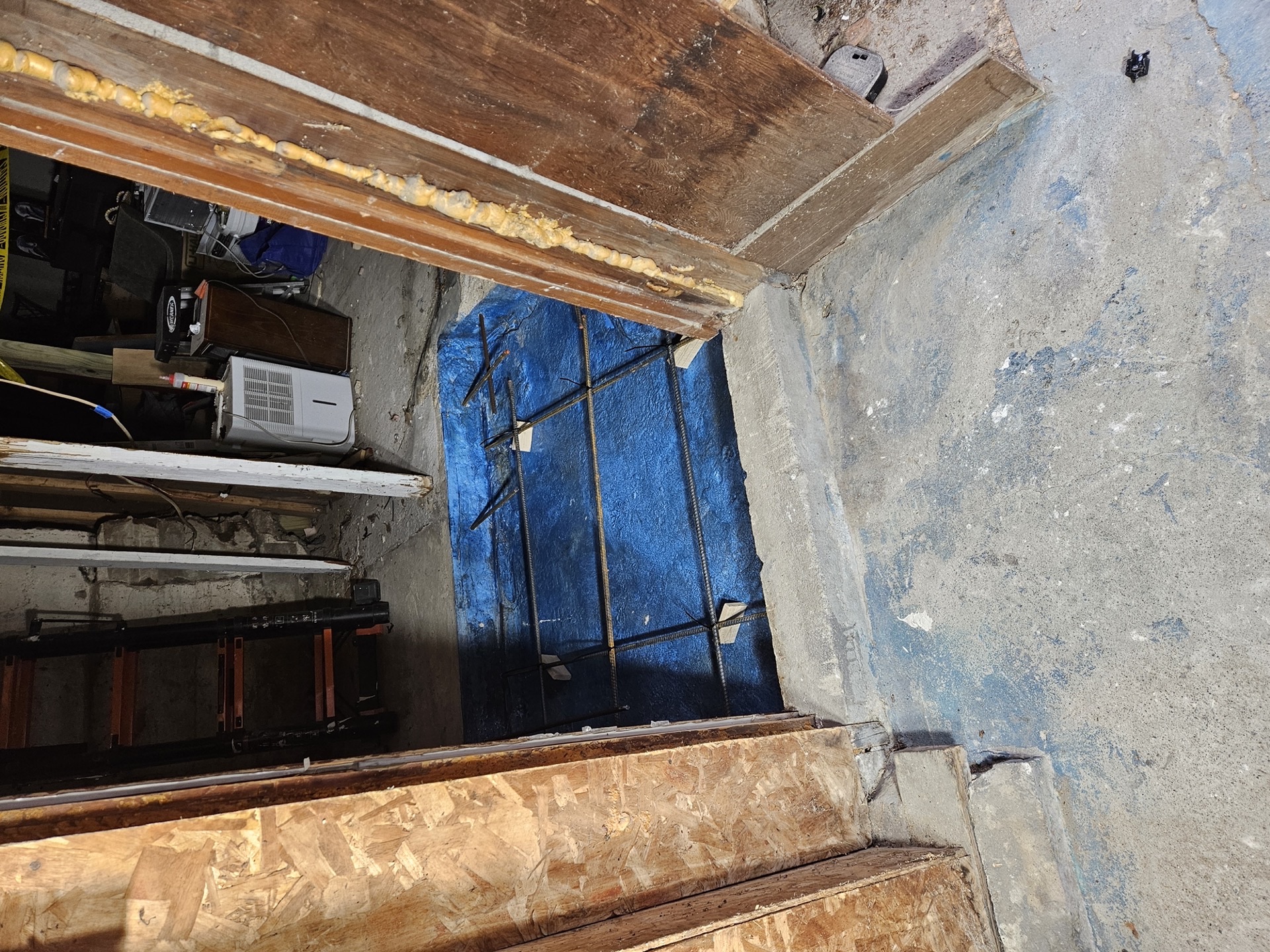 Exterior area prepared for cement pour